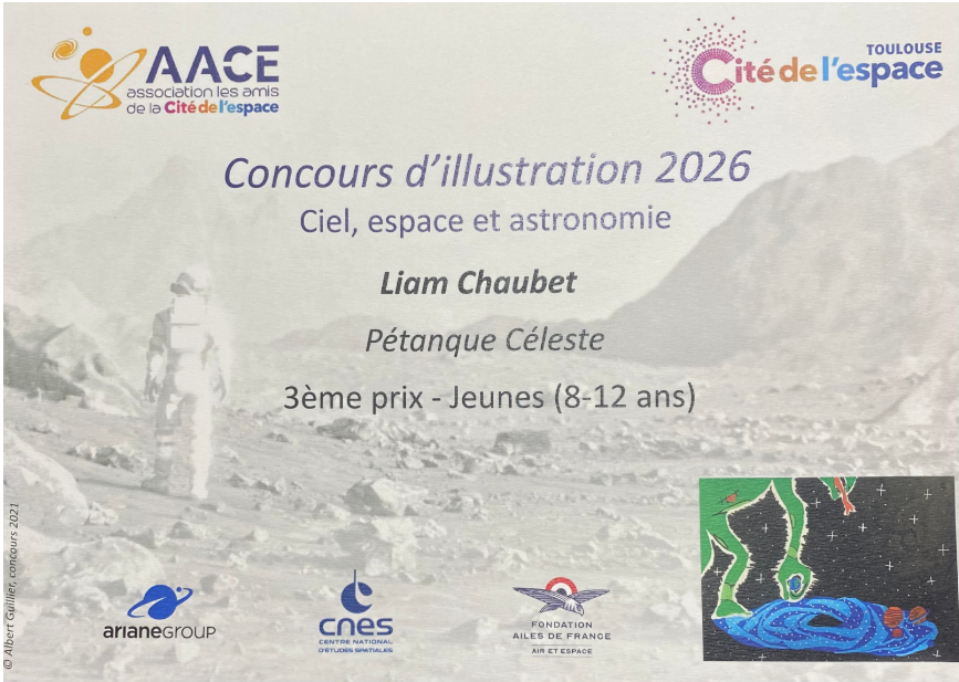 Participation de l'atelier jeunes de dessins et peintures du FJEP, au concours d’illustration des amis de la cité de l’espace à Toulouse