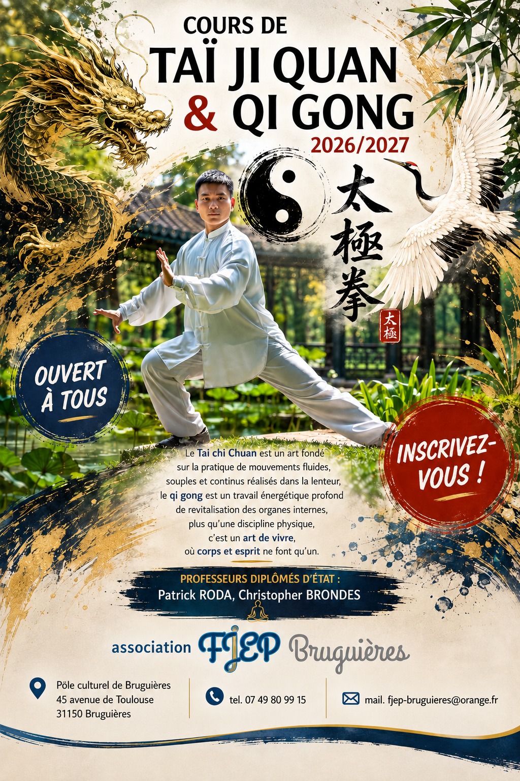 Cours de Qi Gong/Tai Chi...Lire la suite